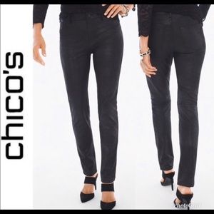 NWT Chico’s Faux Knit Suede Pant Black size 0.5